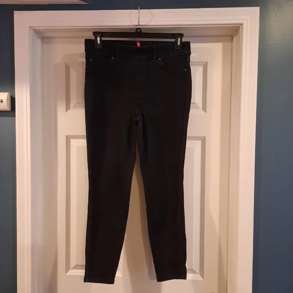 Spanx‎ Jeans Womens Large Black Pull On Skinny High Rise SPANXshape Everywear